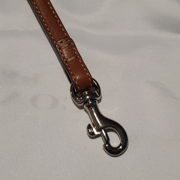 Small Tan Coach Wristlet Strap w/ Light Tan Stitch - Picture 2 of 5